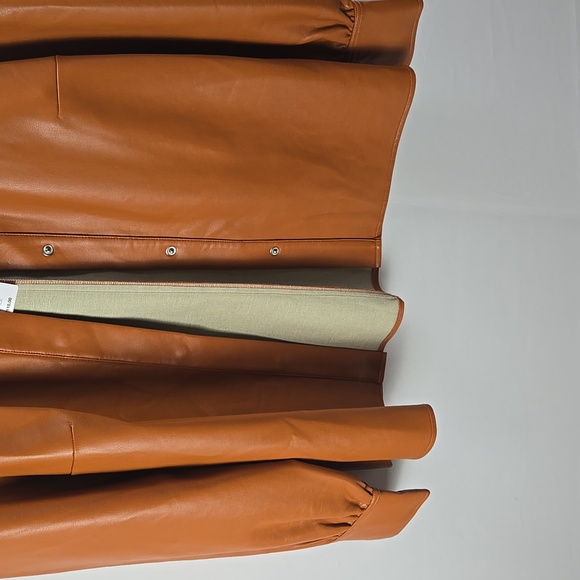 French Connection Womens Crolenda Vegan Leather Glazed Ginger Blouce Sz 4 - NWT - Picture 4 of 11